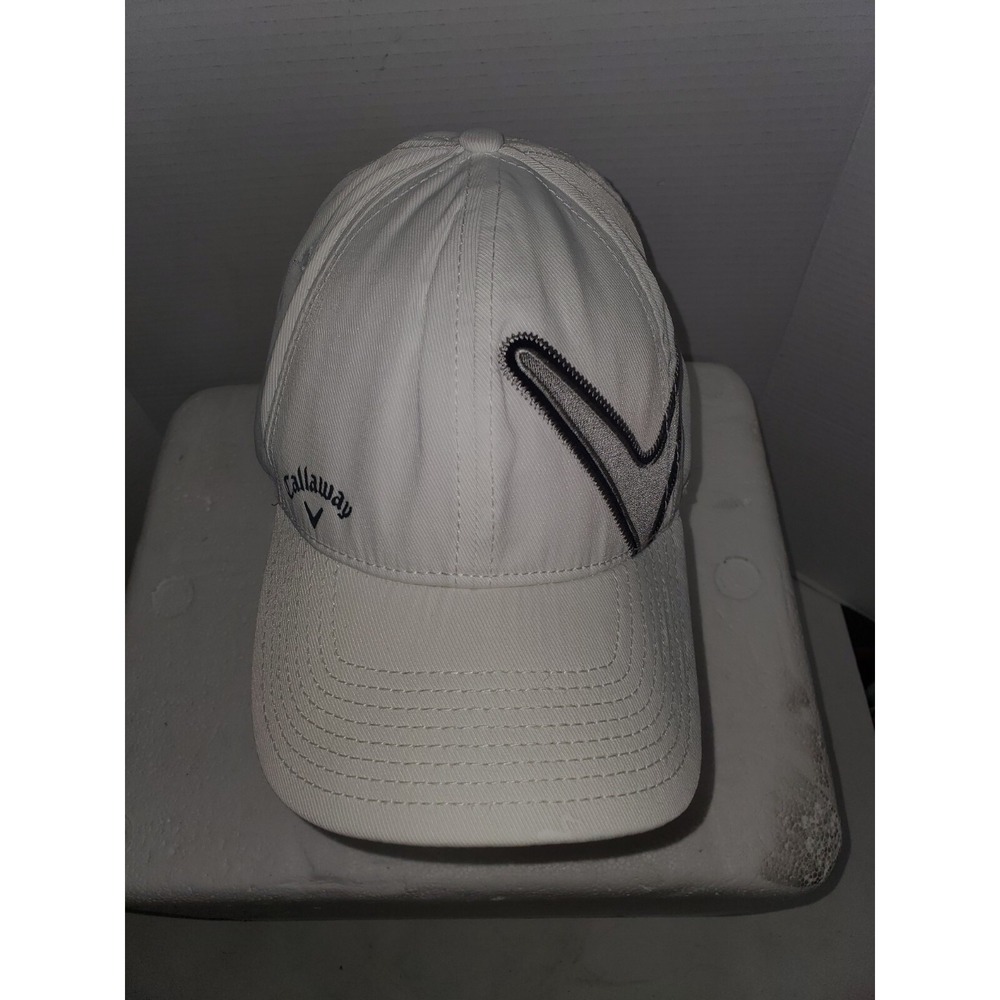 New Era Callaway Golf Hat White Silver Embroidered Logo Fitted Med / Lge - Picture 2 of 10